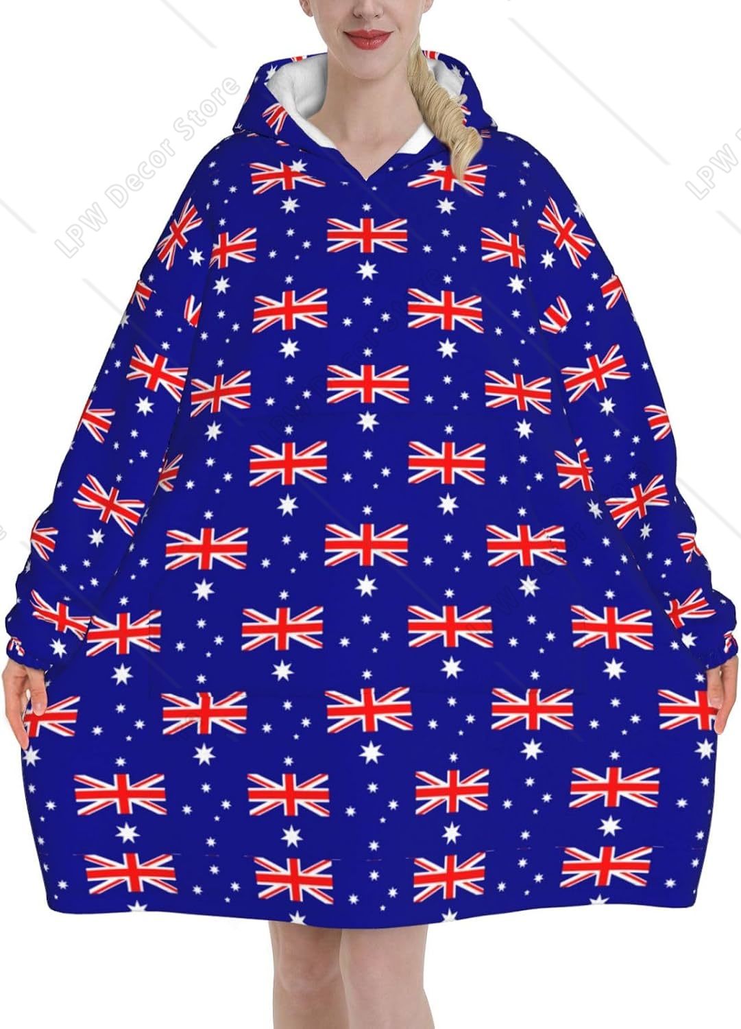 Home Textiles Australia - Oversized Flannel Wearable Blanket Hoodie For