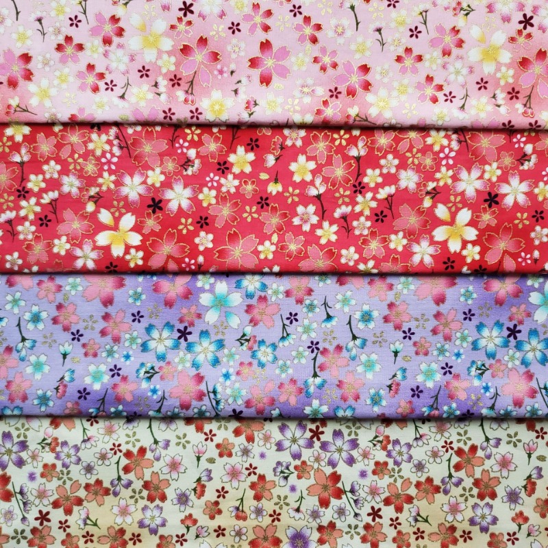 Cotton Gold Foil Printed Fabri - Japanese Home Textiles ulasan dan harga