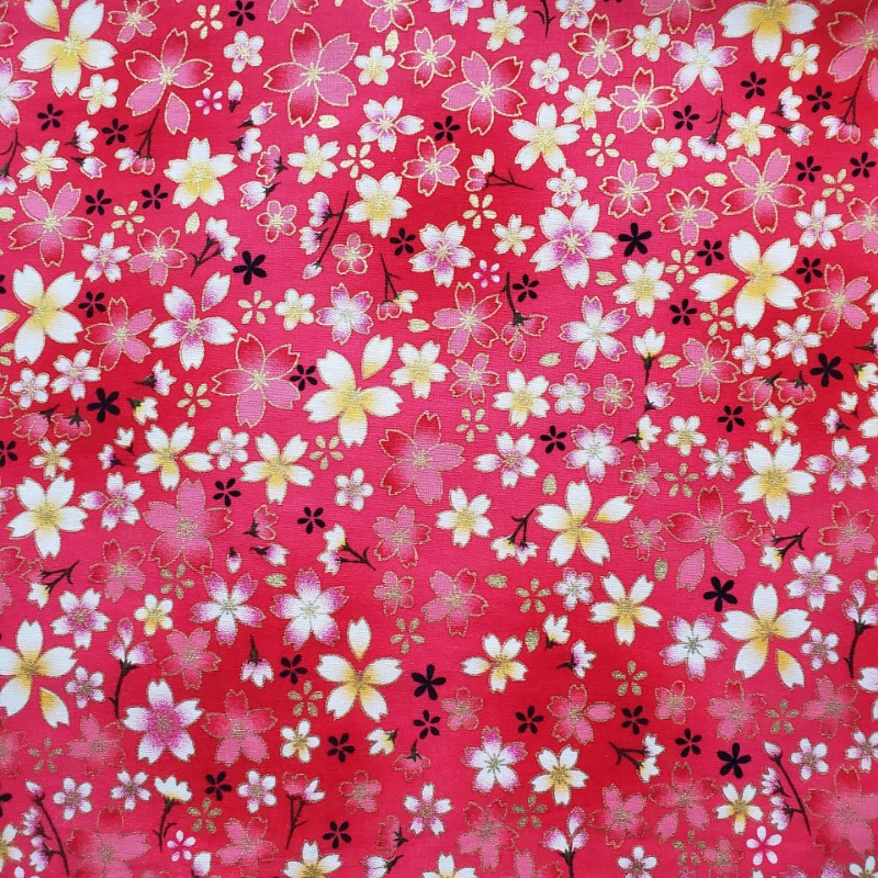 Cotton Gold Foil Printed Fabri - Japanese Home Textiles ulasan dan harga