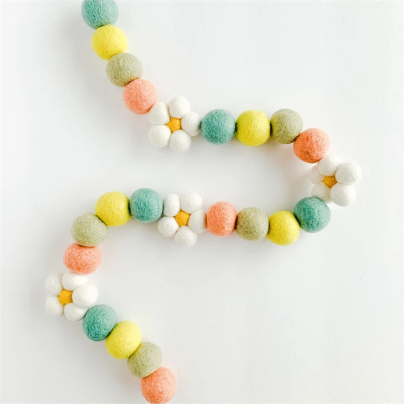 Ins Wool Felt Balls Daisy Flow - Home Textiles Photos ulasan dan harga