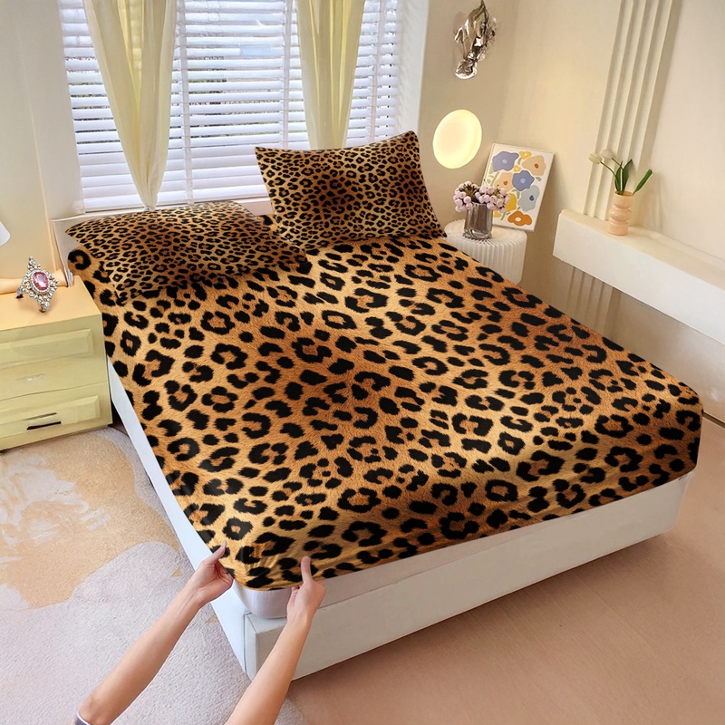 3Pcs Fitted Sheet Set,Retro Le - Fitted Sheet Deep ulasan dan harga