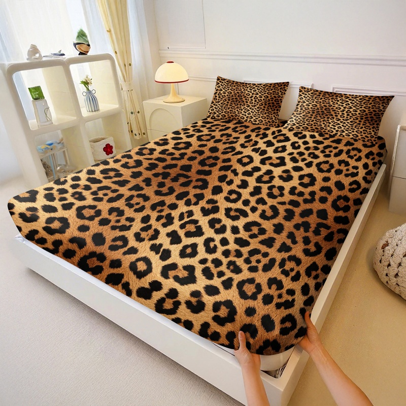 3Pcs Fitted Sheet Set,Retro Le - Fitted Sheet Deep ulasan dan harga