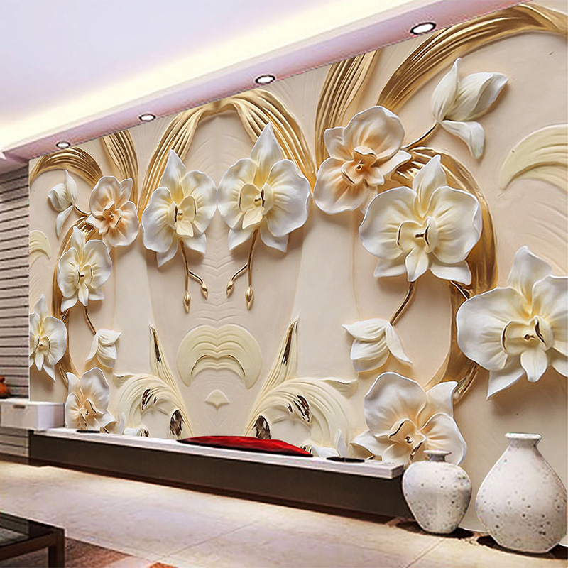 Custom Photo Wallpaper 3D Reli - Home Textiles Photos ulasan dan harga