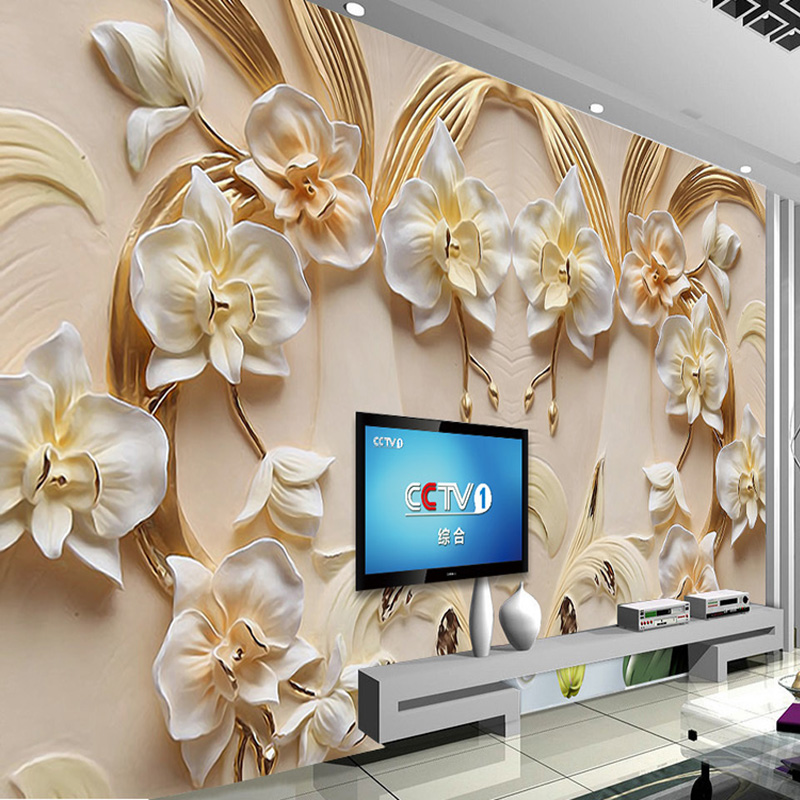 Custom Photo Wallpaper 3D Reli - Home Textiles Photos ulasan dan harga