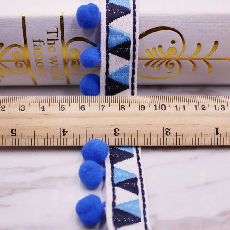 1-10Yards Pompoms Lace Trim Ba - Home Ec Textiles ulasan dan harga